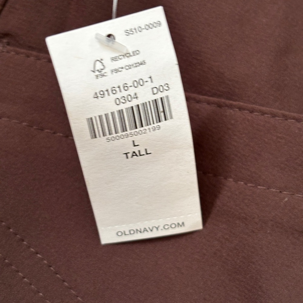 Old Navy Women’s Brown color  Stretch Tech Quick Dry Pants Size L Tall NWT - Picture 2 of 4